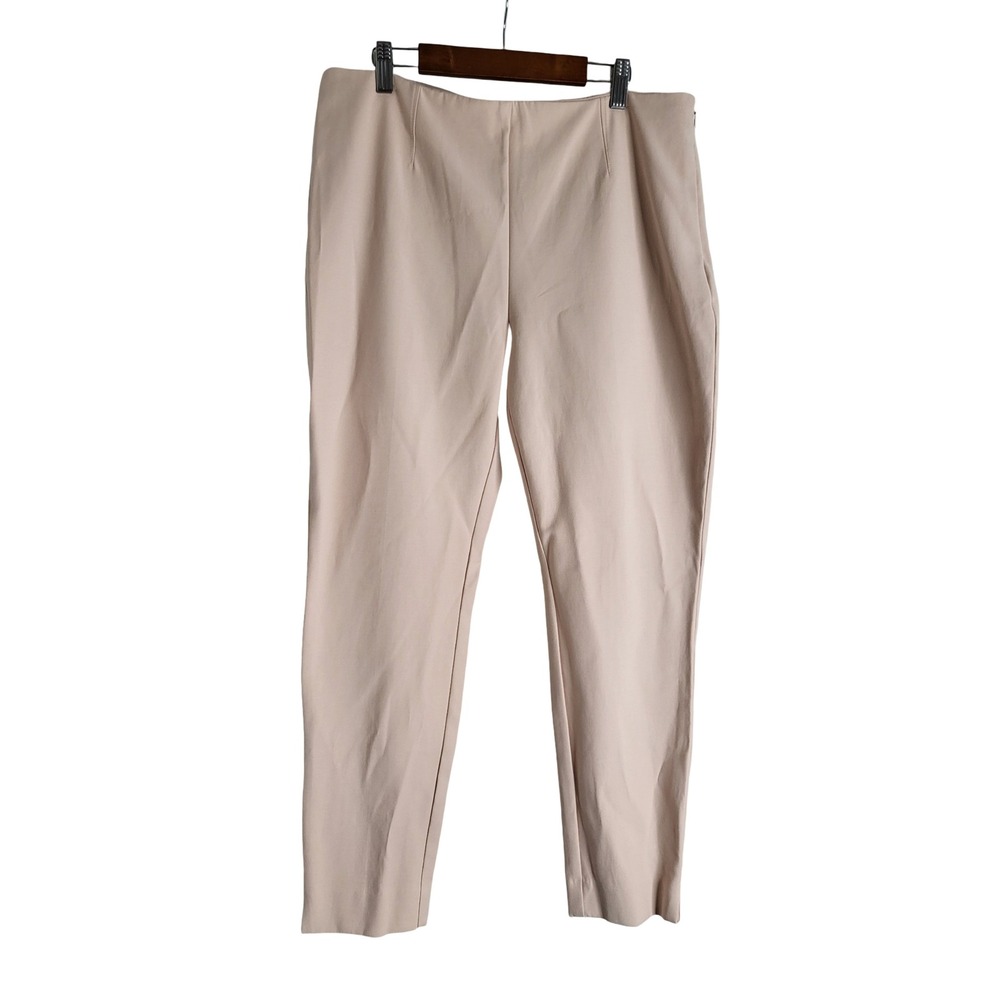 WHBM The Skinny Ankle Pants 14P Blush Pink Side Zip Stretch Trousers Timeless